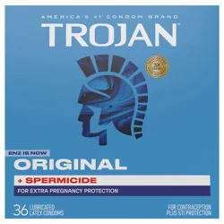 Trojan ENZ Armor Spermicidal Lubricant Premium Latex Condoms