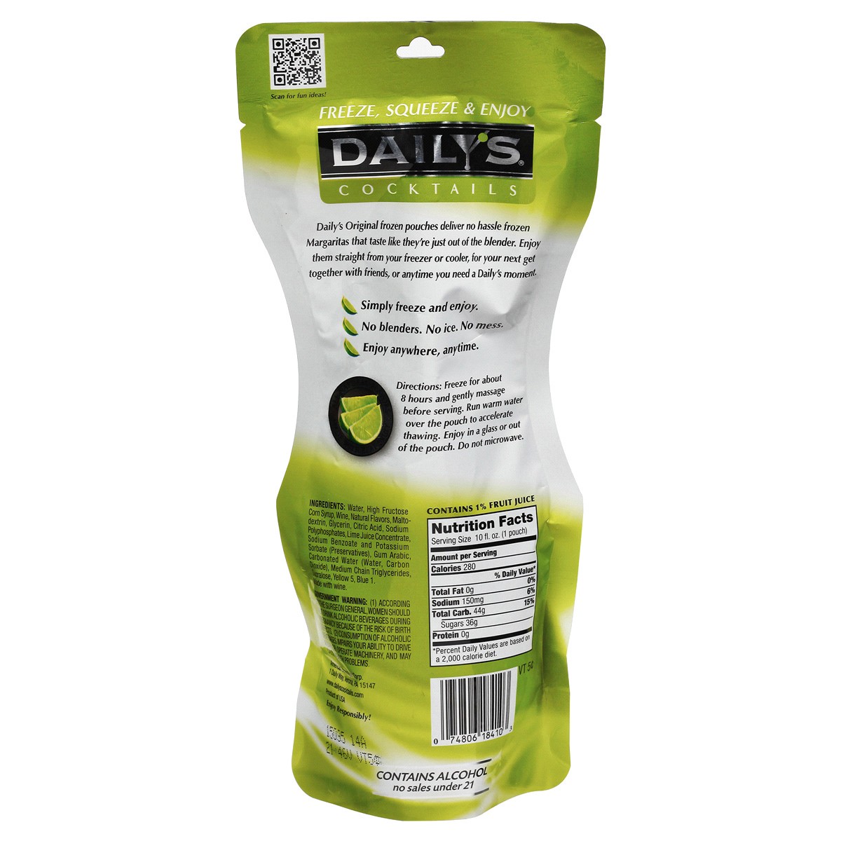 slide 2 of 2, Daily's Margarita Ready to Drink Frozen Pouch 10 fl oz, 10 oz