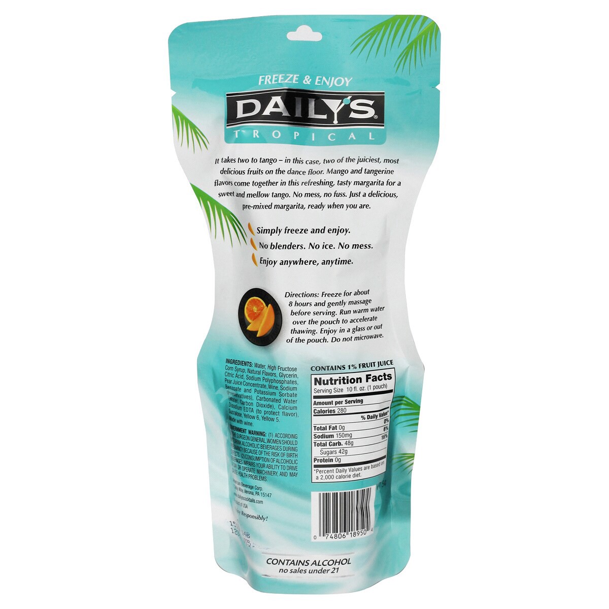 slide 2 of 2, Daily's Mango Margarita Ready to Drink Frozen Pouch 10 fl oz, 10 fl oz