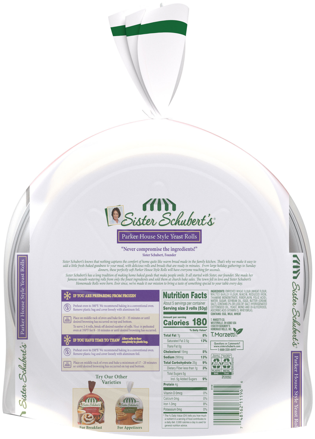 slide 2 of 2, Sister Schubert's Parker House Style Yeast Rolls 10 Ounces, 10 oz