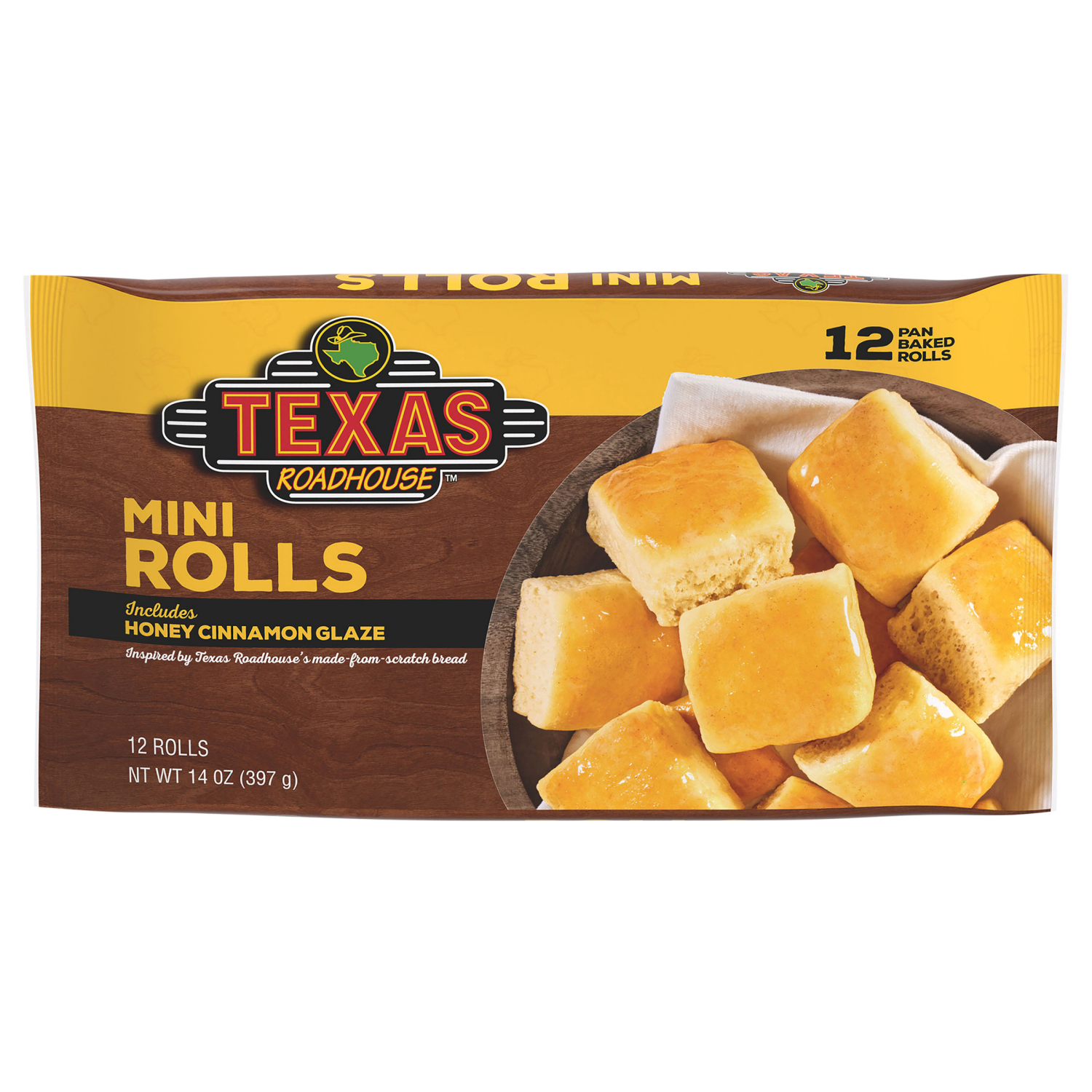 slide 1 of 1, Texas Roadhouse Mini Rolls with Honey Cinnamon Glaze, 12 ct