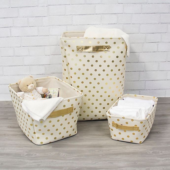 slide 3 of 3, Closet Complete Metallic Canvas Storage Bin - Gold, 1 ct