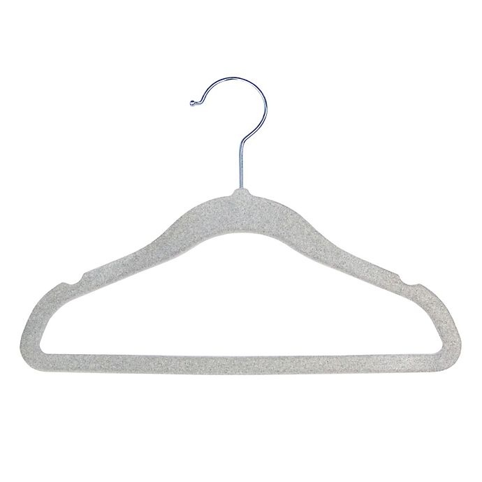 slide 4 of 4, Closet Complete Flocked Children's Hangers - Light Grey, 10 ct