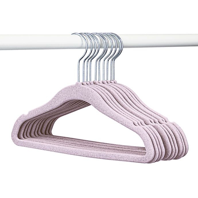 slide 3 of 4, Closet Complete Flocked Children's Hangers - Lavender, 10 ct