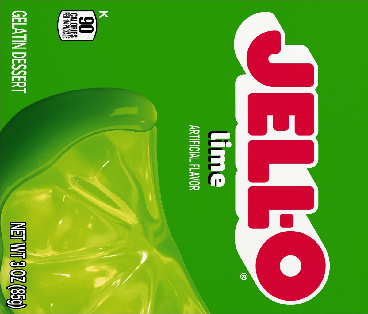 slide 4 of 9, Jell-O Lime Artificially Flavored Gelatin Dessert Mix, 3 oz Box, 3 oz