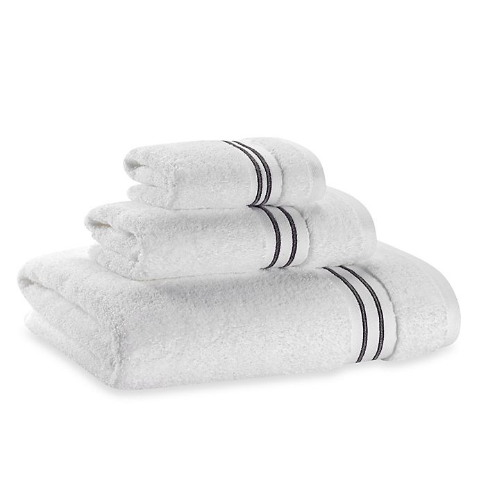 slide 1 of 1, Wamsutta Hotel Micro-Cotton Fingertip Towel - White/Grey, 1 ct