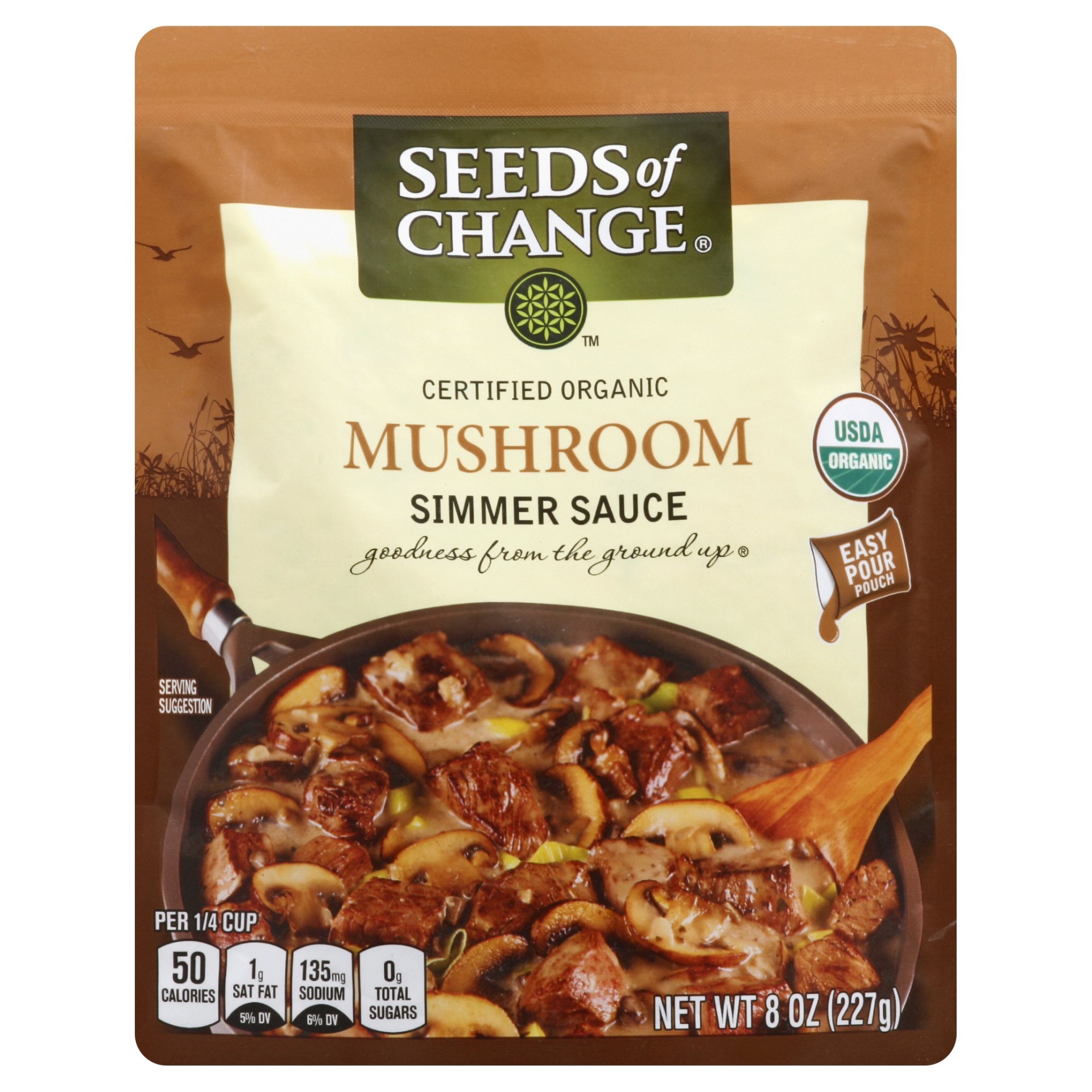 slide 1 of 2, Seeds of Change Certified Organic Simmer Sauce Mushroom, 8 oz