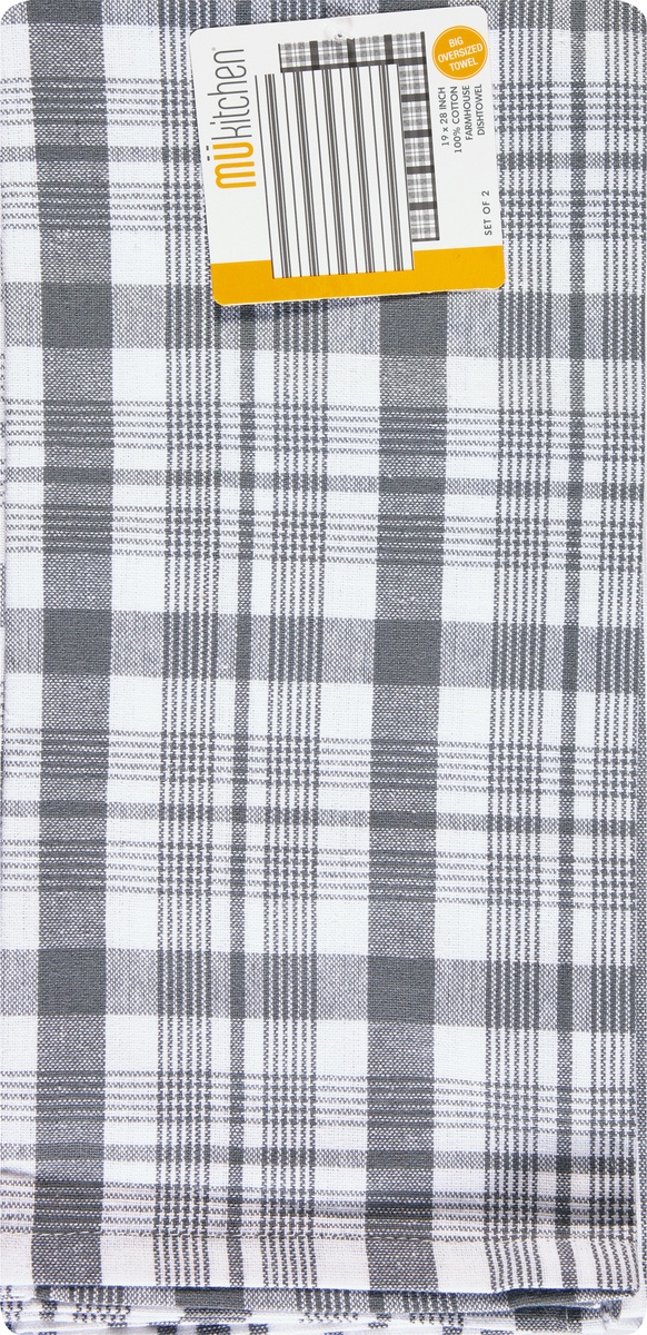 slide 6 of 9, MUkitchen 100% Cotton Farmhouse Stainless Dishtowel 1 ea, 1.0 ct