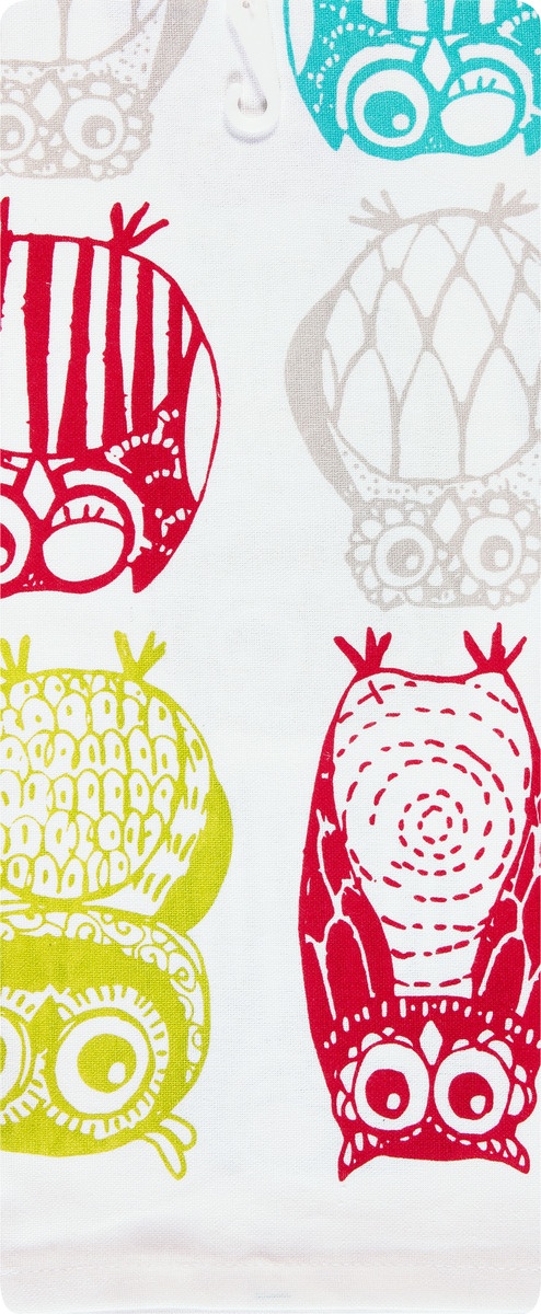 slide 6 of 9, MUkitchen Happy Owls 100% Cotton Designer Dishtowel 1 ea, 1 ct