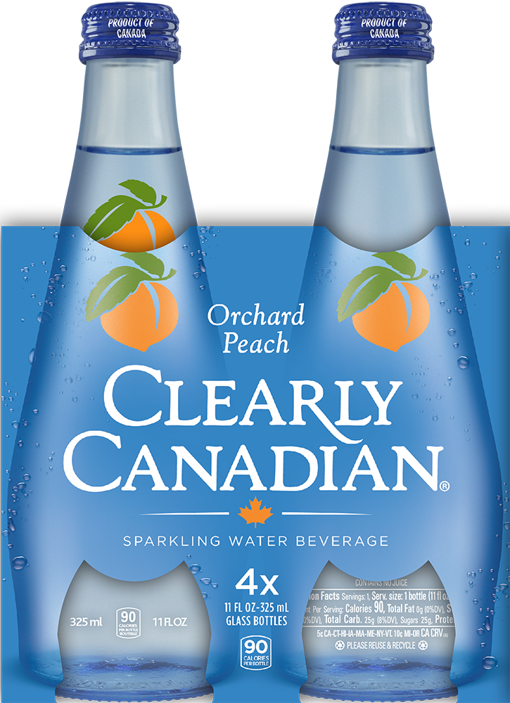 slide 2 of 2, Clearly Canadian Orchard Peach Sparkling Water - 4 ct; 11 fl oz, 4 ct; 11 fl oz
