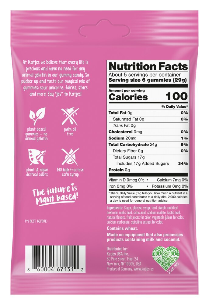 slide 2 of 2, Katjes Plant Based Sour Gummies 4.9 oz, 4.9 oz