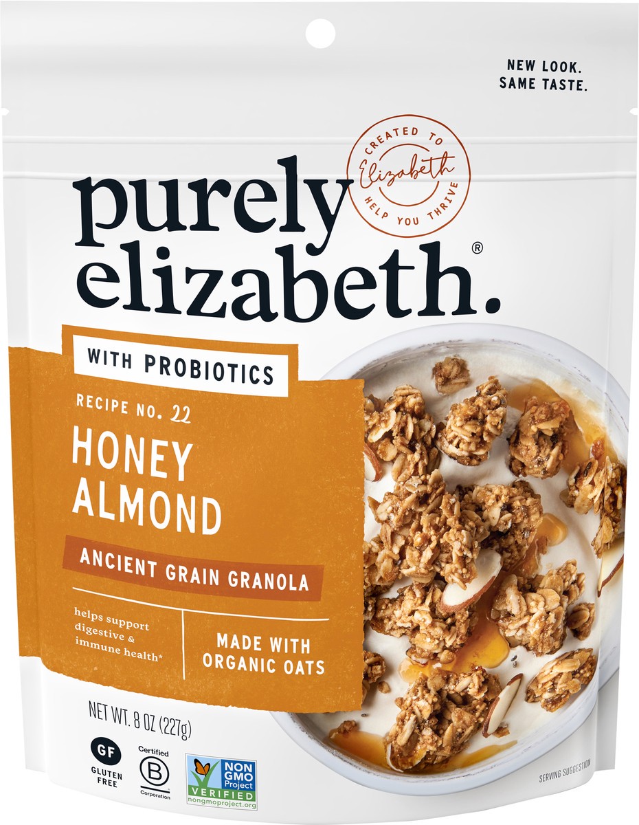 slide 9 of 9, Purely Elizabeth + Probiotics Honey Almond Ancient Grain Granola - 8 oz, 8 oz