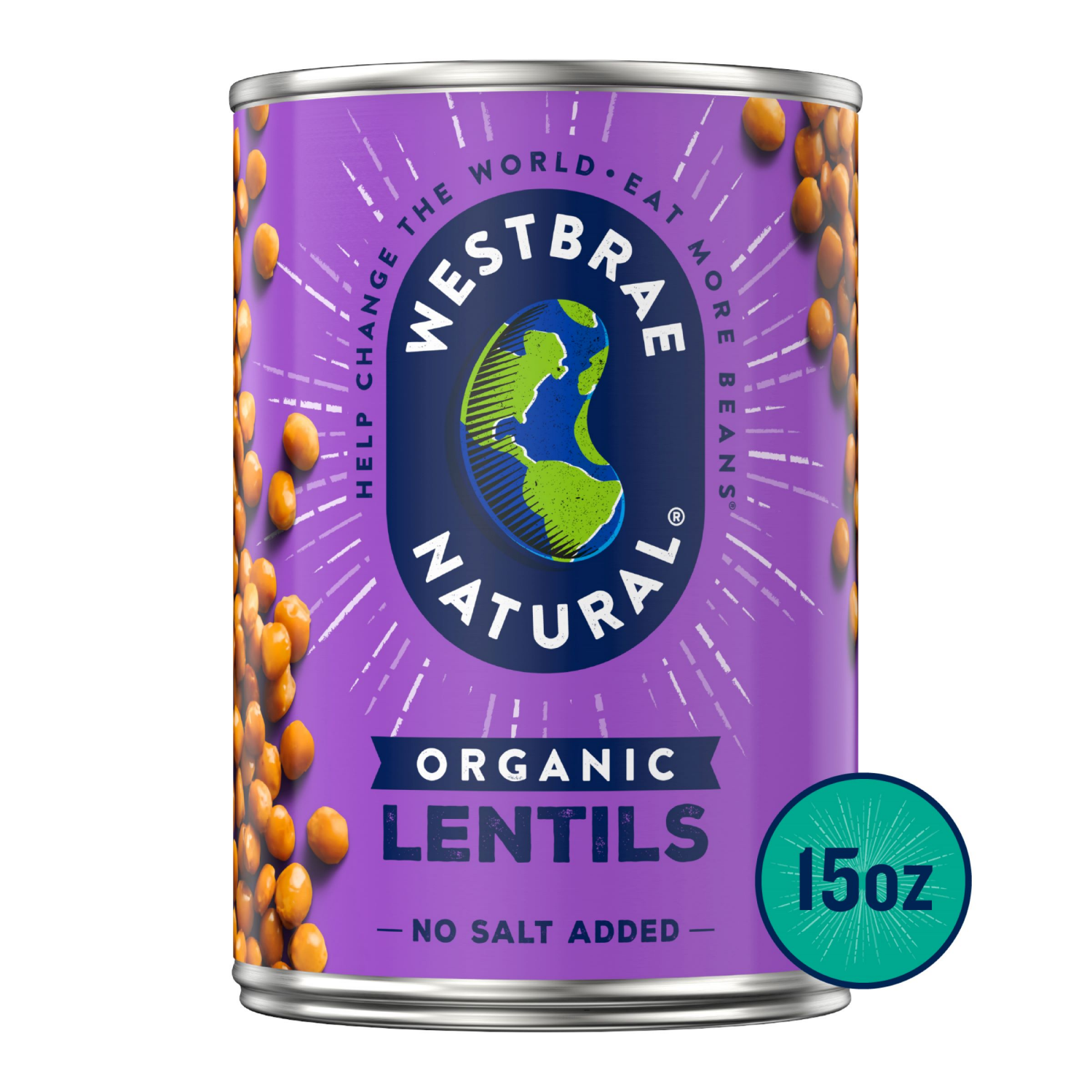 slide 1 of 8, Westbrae Natural Organic Lentil Beans, 15 oz