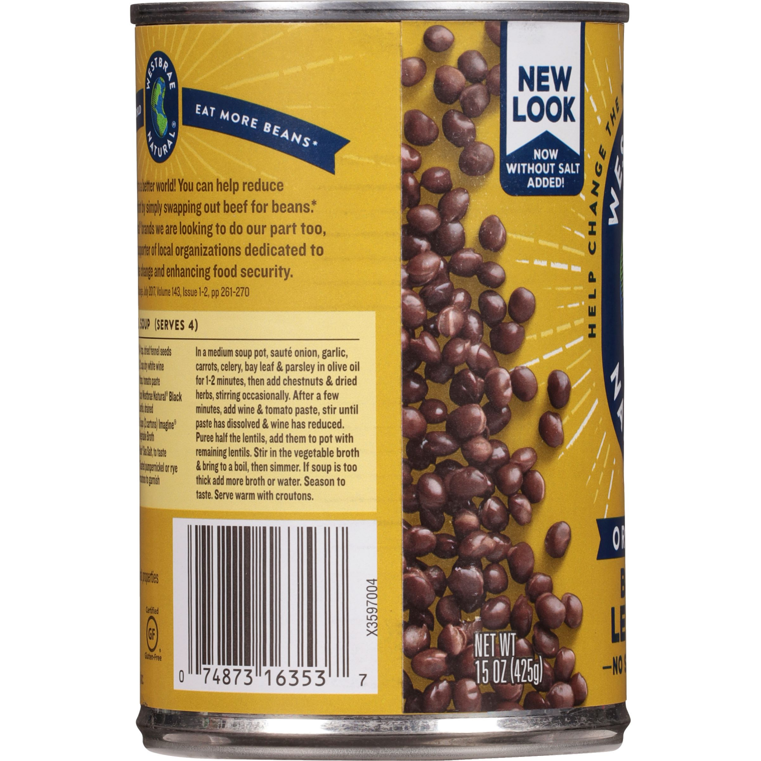 slide 3 of 7, Westbrae Natural Organic Black Lentils 15 oz. Can, 15 oz