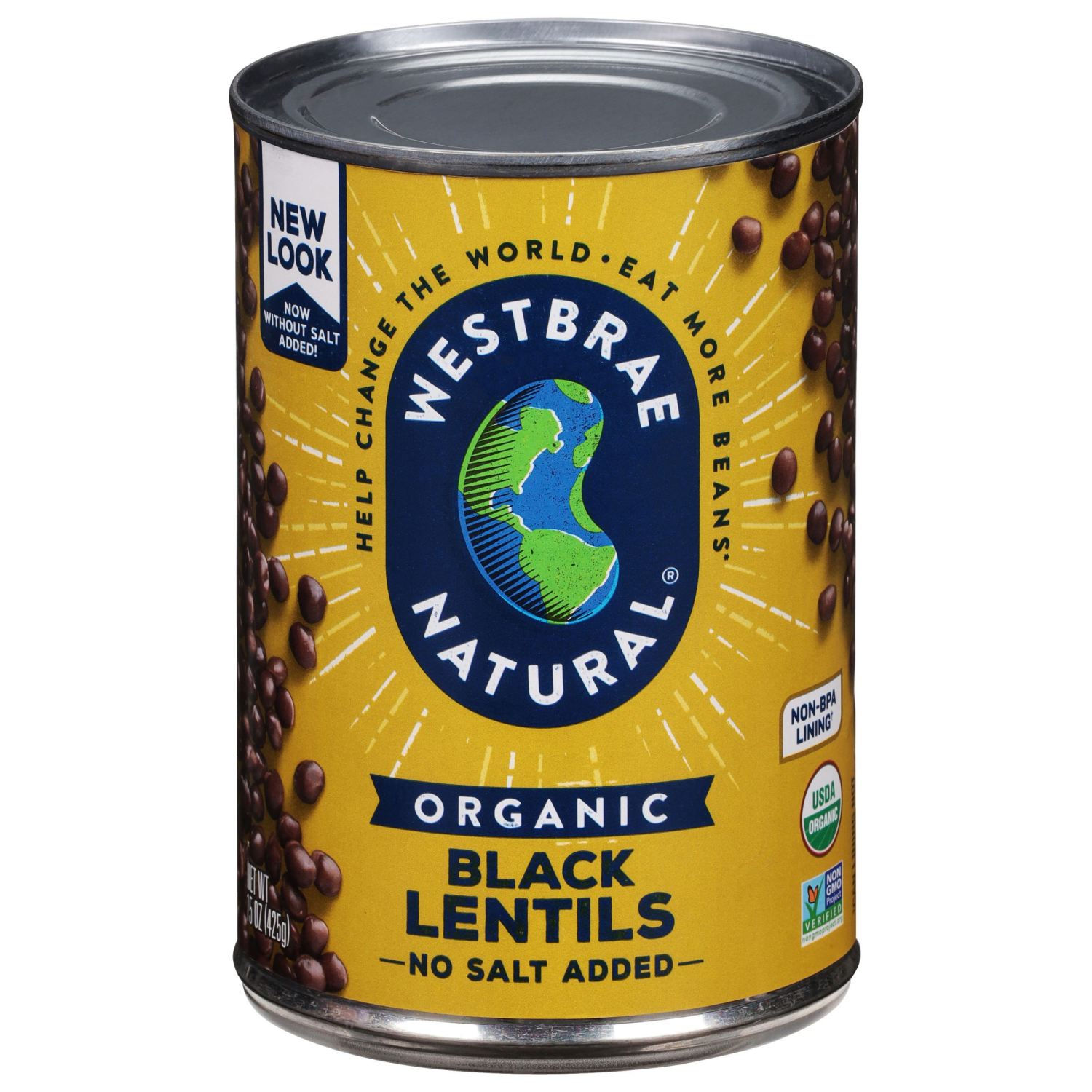 slide 6 of 7, Westbrae Natural Organic Black Lentils 15 oz. Can, 15 oz
