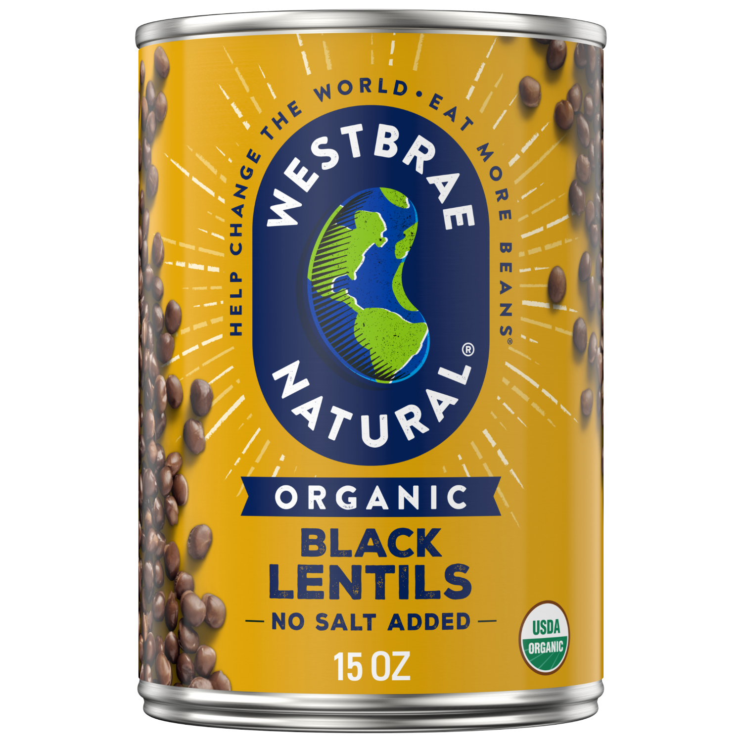 slide 1 of 7, Westbrae Natural Organic Black Lentils 15 oz. Can, 15 oz
