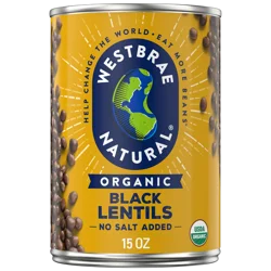 Westbrae Natural Organic Black Lentils 15 oz. Can