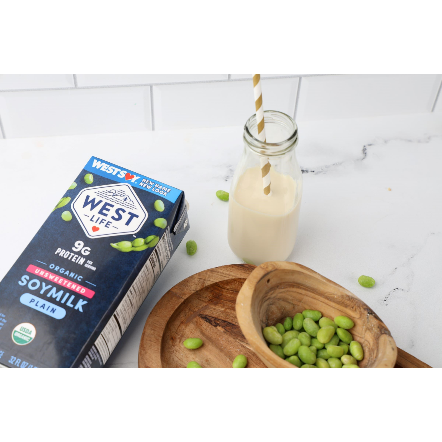 slide 4 of 4, West Life Plain Unsweetened Organic Soymilk Value Size 64 fl oz, 64 fl oz