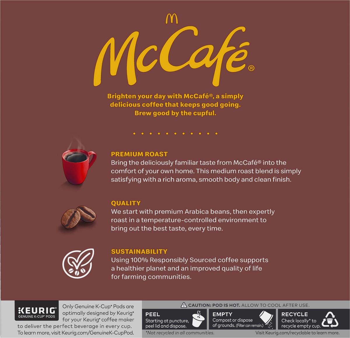 slide 5 of 5, McCafé Premium Roast Coffee, Single Serve Keurig K-Cup Pods, Medium Roast, 32 Count, 32 ct
