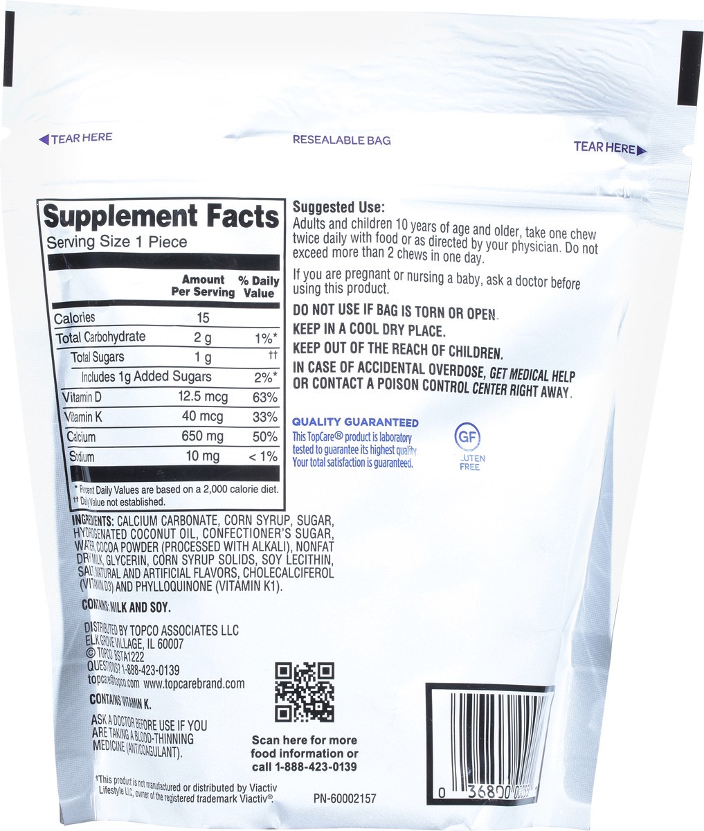 slide 14 of 14, TopCare Health Chocolate Calcium Chews 60 Soft Chews, 60 ct