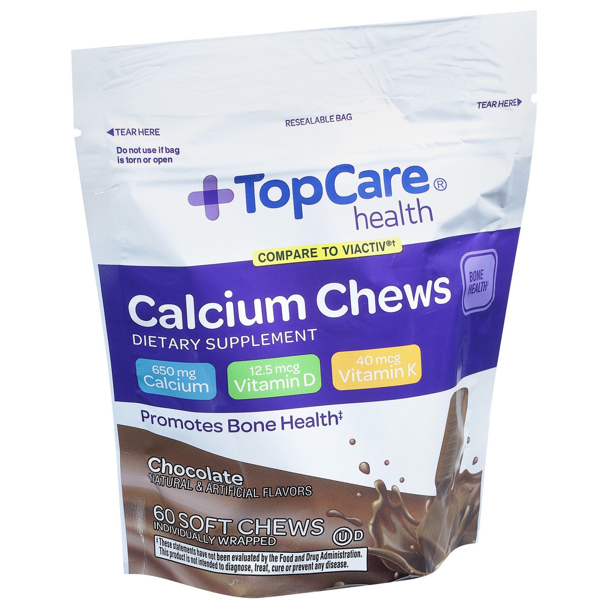 slide 5 of 14, TopCare Health Chocolate Calcium Chews 60 Soft Chews, 60 ct