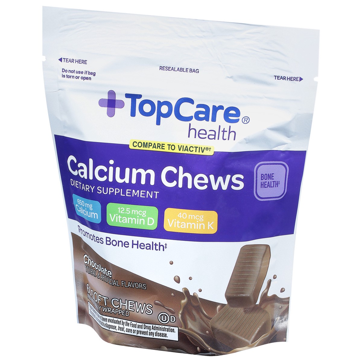 slide 3 of 14, TopCare Health Chocolate Calcium Chews 60 Soft Chews, 60 ct