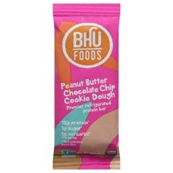 BHU Foods Peanut Butter Chocolate Chip Cookie Dough Protein Bar 1.6 oz