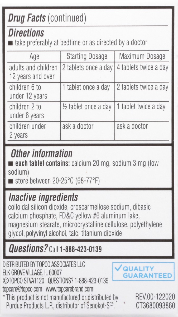 slide 13 of 16, TopCare Laxative Docusate Sodium, Tablets-Topcare Senna-S, 60 ct