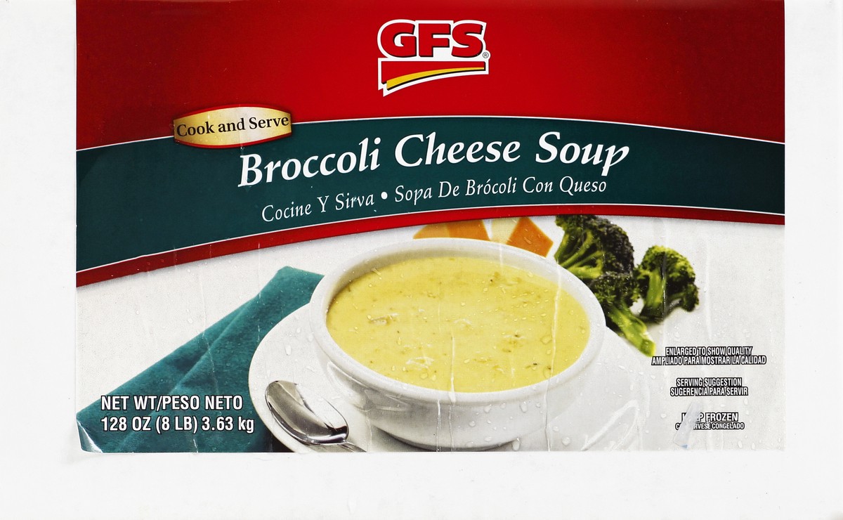 slide 4 of 4, GFS Broccoli Cheese Soup, 128 oz