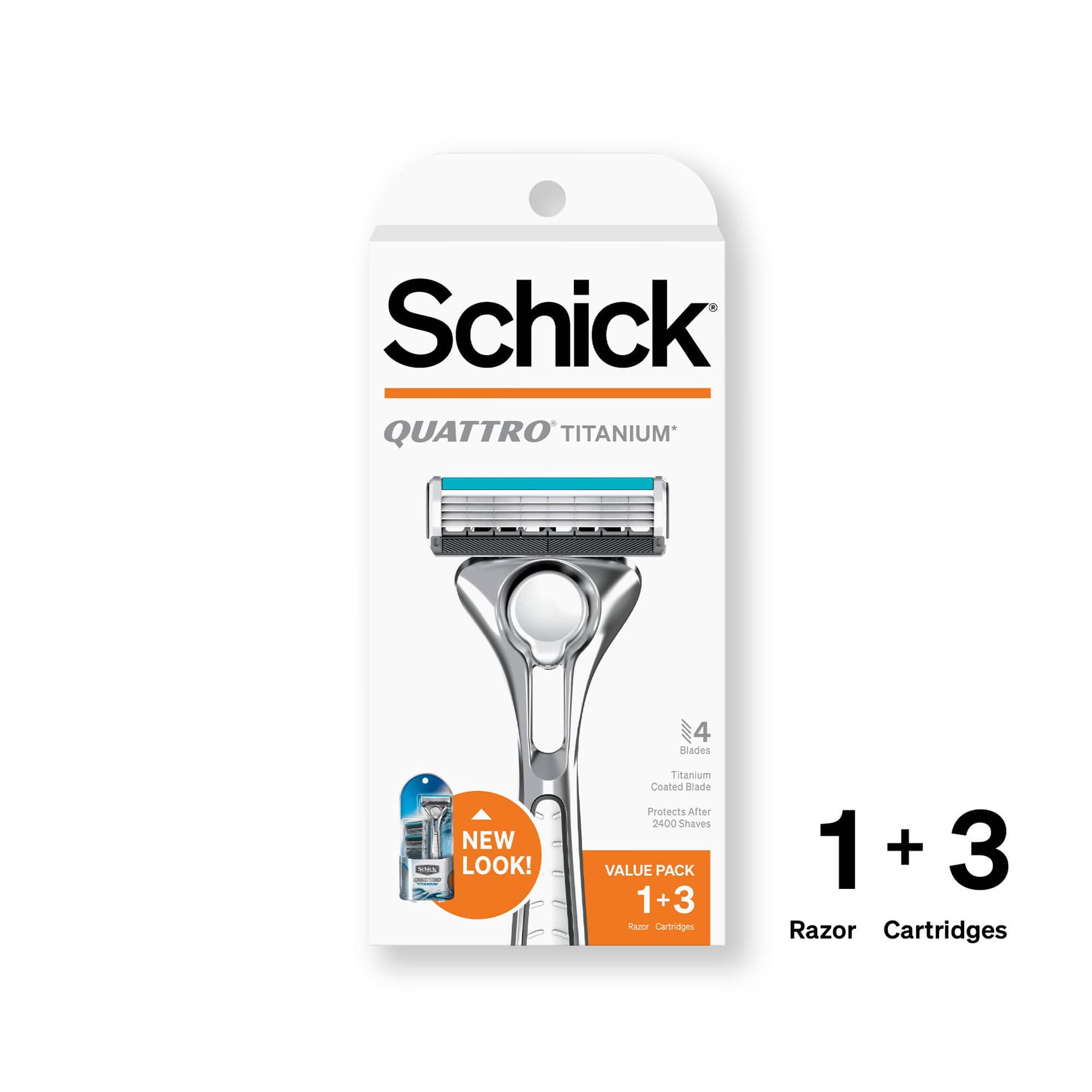 slide 1 of 7, Schick Quattro Titanium Razor, 1 ct