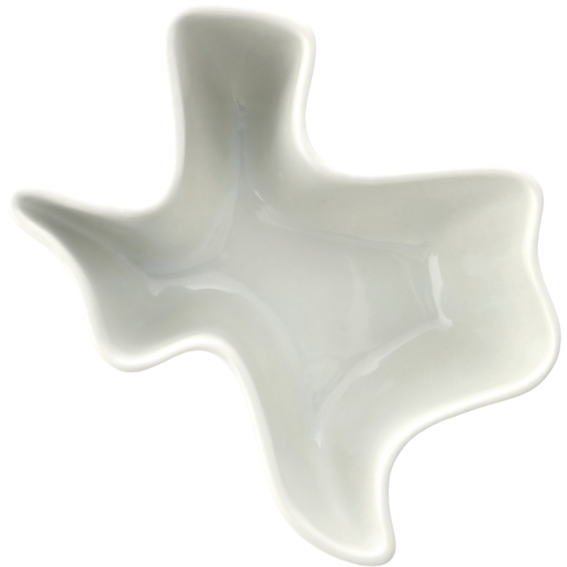 slide 1 of 1, our goods Porcelain Texas Shaped Dip Bowl, 4.7ftft