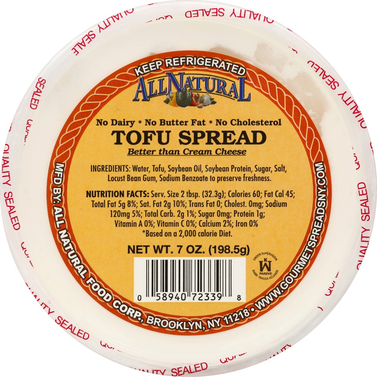 slide 2 of 3, All Natural Tofu Spread 7 oz, 7 oz