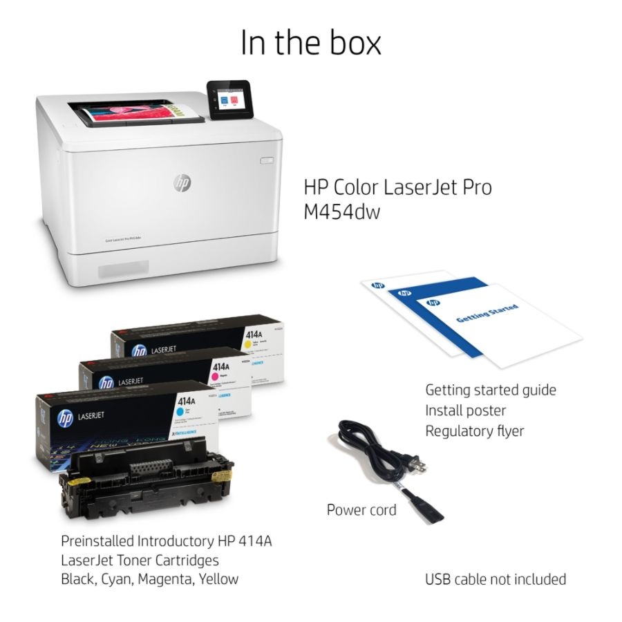 slide 4 of 10, HP Color Laserjet Pro M454Dw Wireless Color Laser Printer With Duplex Printing (W1Y45A), 1 ct