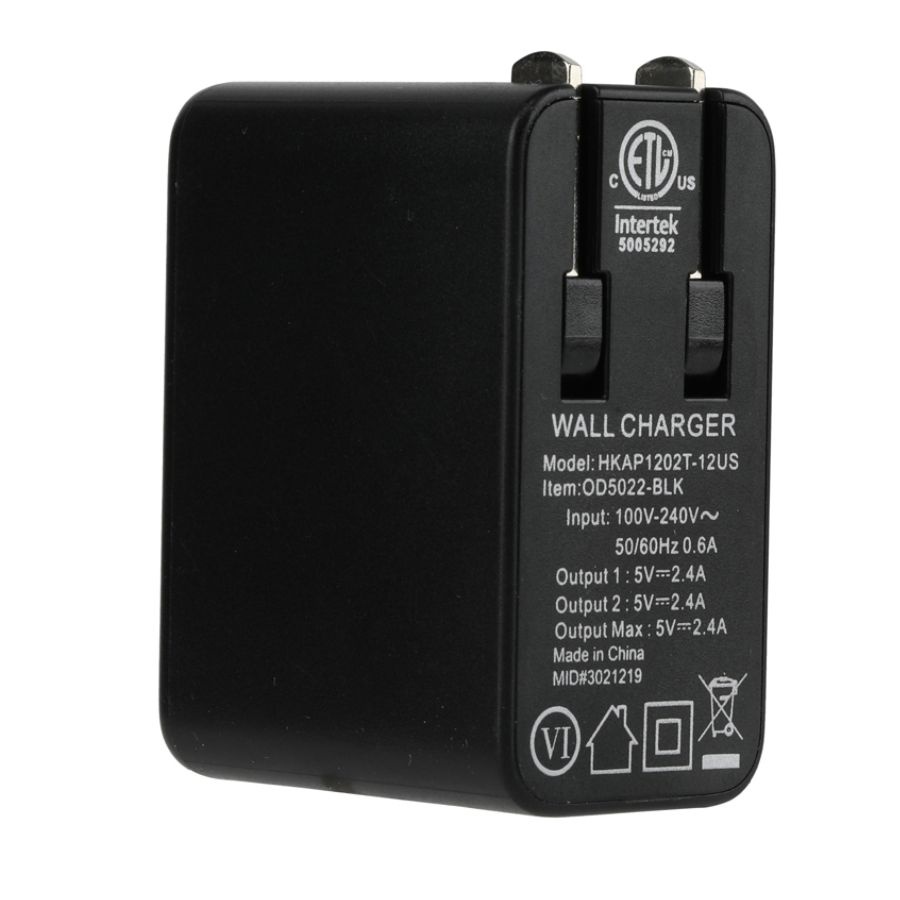 slide 2 of 2, Vivitar Dual-Usb Od5022 Wall Charger, Black, 1 ct