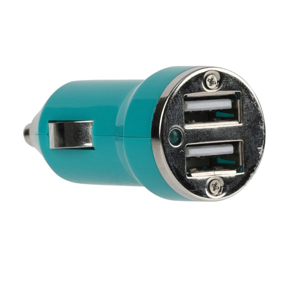 slide 2 of 3, Vivitar Od5021 2.4A Dual Usb-A Car Charger, Teal, 1 ct