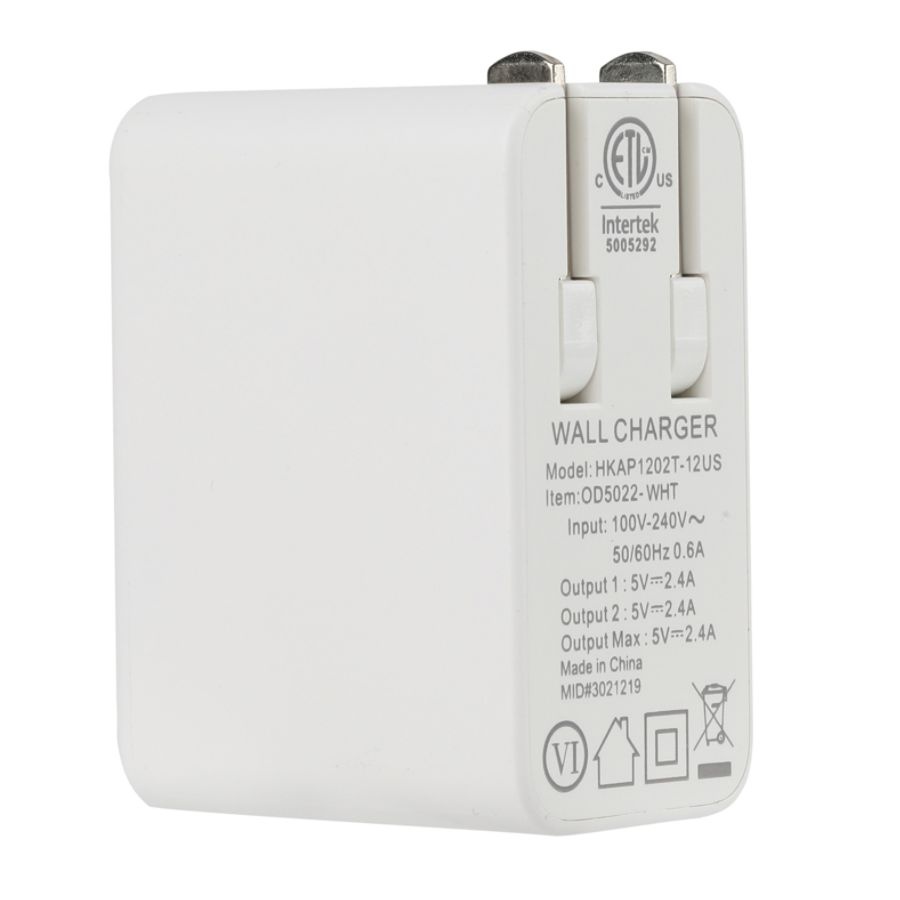 slide 2 of 3, Vivitar Dual-Usb Od5022 Wall Charger, White, 1 ct