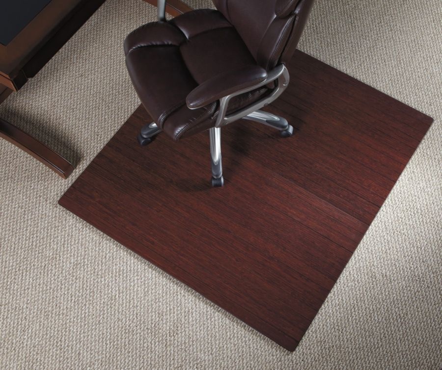 Realspace Bamboo RollUp Chair Mat, 48" X 52", Dark Cherry 1 ct Shipt