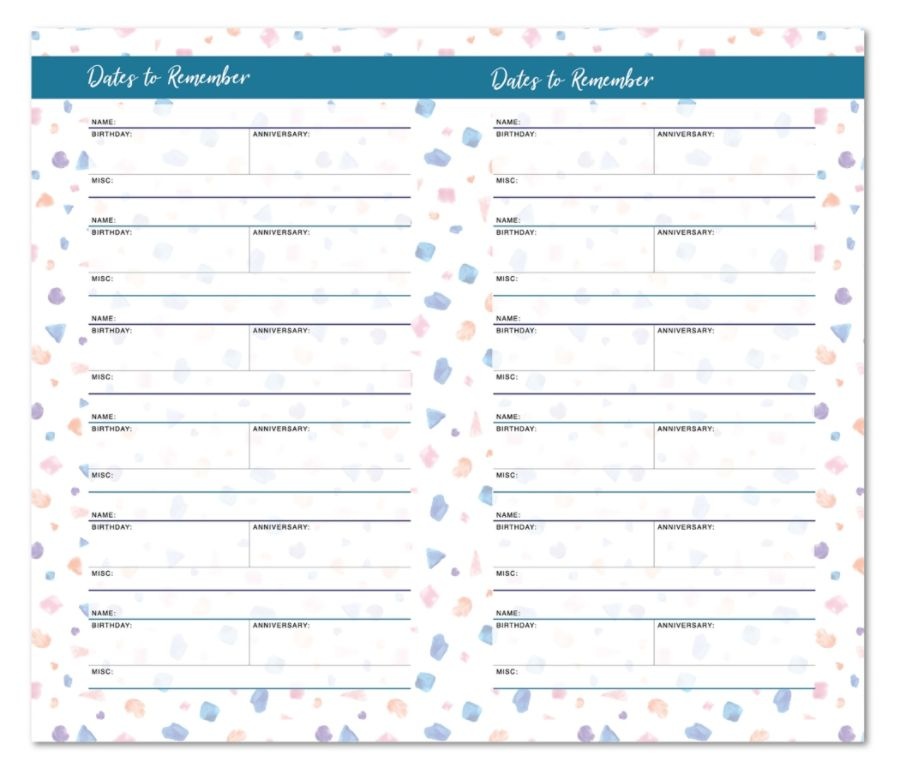 slide 3 of 3, Office Depot Monthly Planner, 3-1/2'' X 6'', Tangy Terrazo, January To December 2020, Ay20Tgtz001, 1 ct