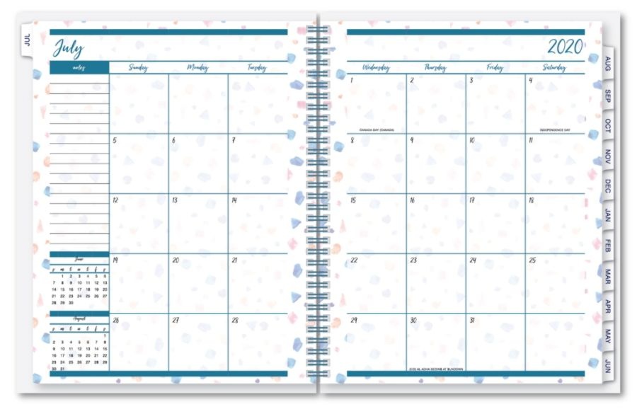 slide 2 of 3, Office Depot Weekly/Monthly Academic Planner, 8-1/2'' X 11'', Tangy Terrazo, July 2020 To June 2021, Ay20Tgtz004, 1 ct