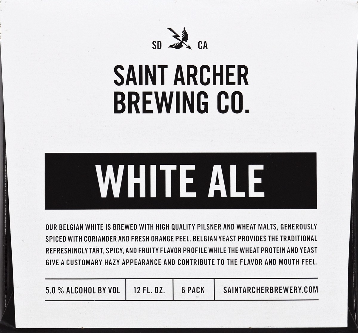 slide 2 of 6, Saint Archer White Ale Beer, 6 Pack, 12 fl. oz. Cans, 5% ABV, 6 ct; 12 fl oz