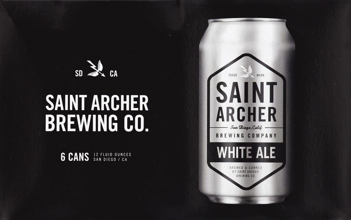 slide 6 of 6, Saint Archer White Ale Beer, 6 Pack, 12 fl. oz. Cans, 5% ABV, 6 ct; 12 fl oz