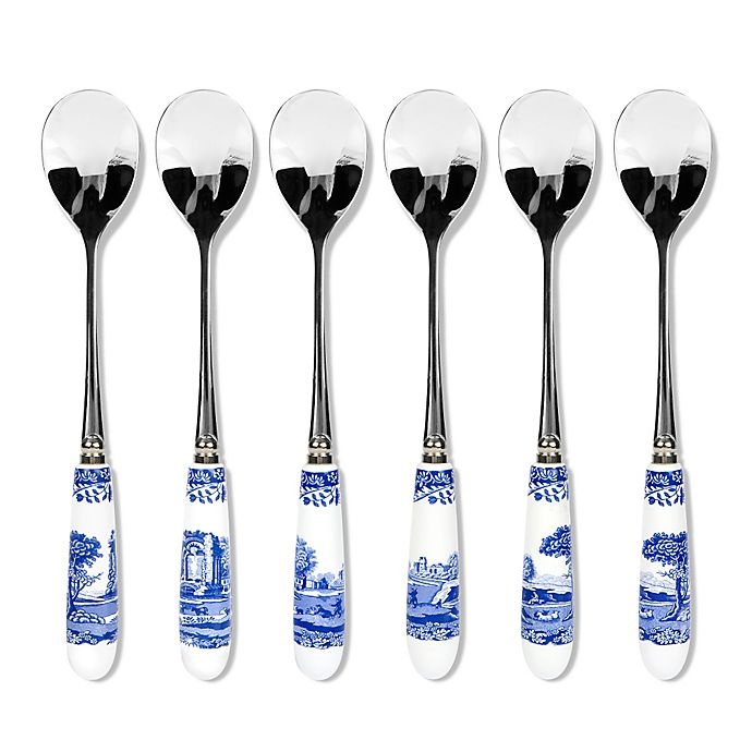 slide 1 of 1, Spode Blue Italian Teaspoons, 6 ct