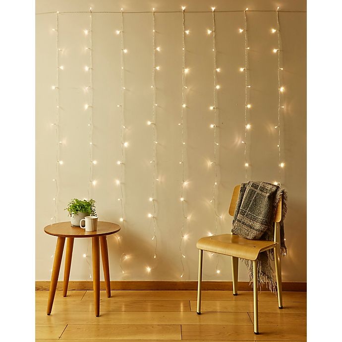 slide 1 of 4, Kikkerland 150-Light LED Curtain String Lights - Warm White, 1 ct