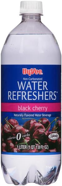 slide 1 of 1, Hy-Vee Water Refreshers Black Cherry Non-Carbonated Water Beverage - 1 liter, 1 liter
