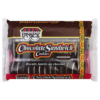 slide 1 of 1, Paskesz Chocolate Sandwich Cookies, 16 oz