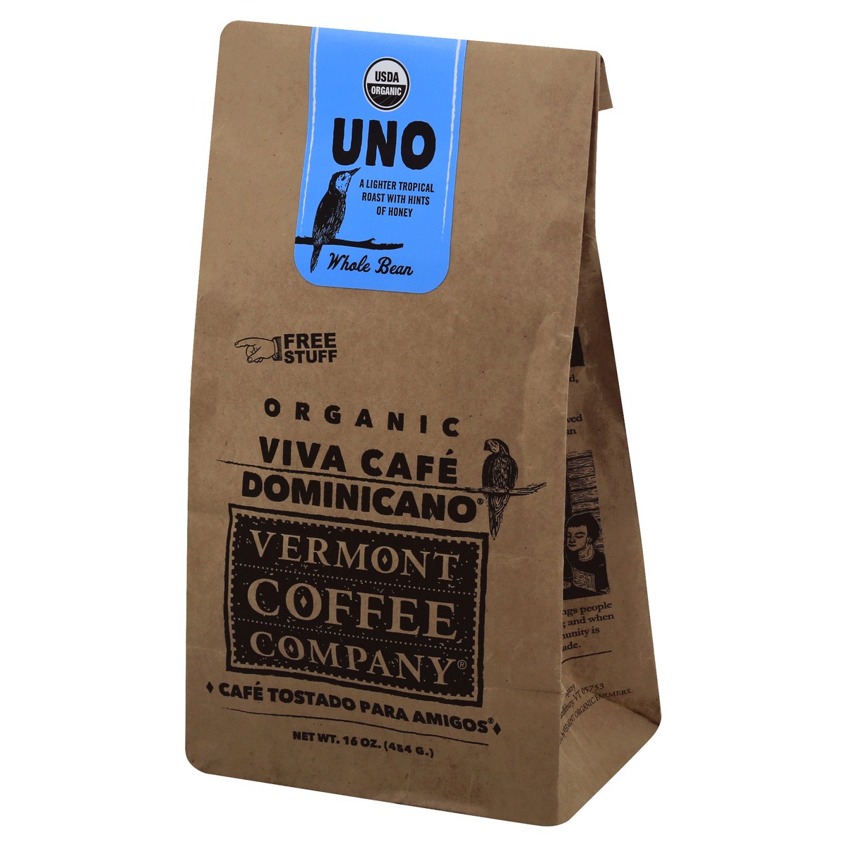 slide 2 of 11, Vermont Coffee Company Organic Single Region Caribbean Sea Light Roast Whole Bean Uno Coffee 16 oz, 16 oz