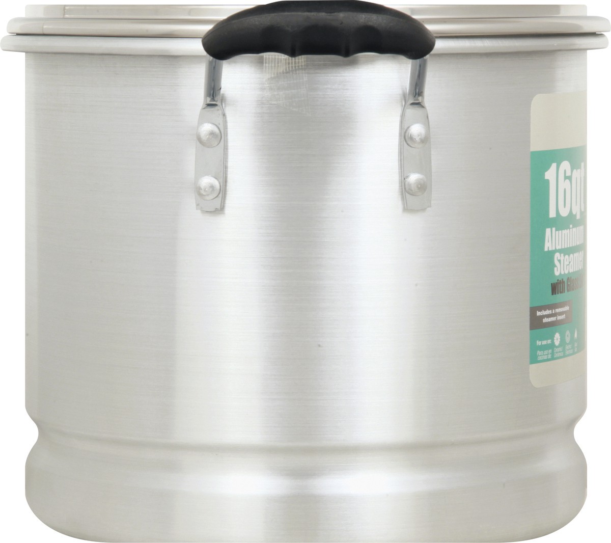 slide 7 of 9, Victoria Aluminum 16 Quart Steamer with Glass Lid 1 ea, 16 qt