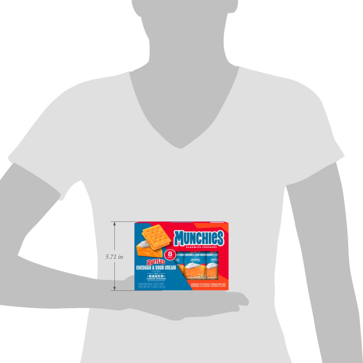 slide 8 of 10, Munchies Sandwich Crackers Cheddar & Sour Cream Flavored 11.04 Oz, 8 Count, 8 ct