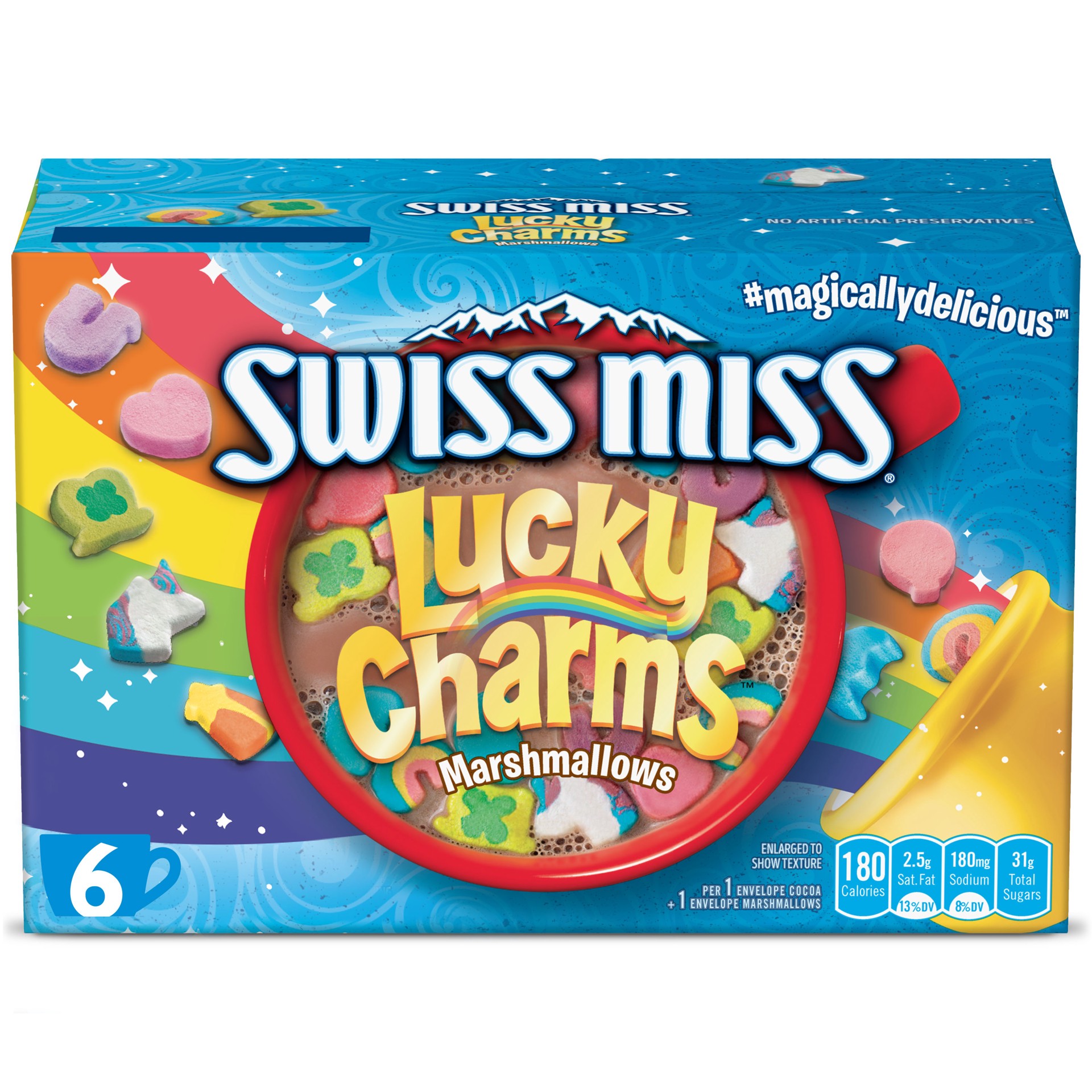 slide 1 of 5, Swiss Miss Lucky Charms Marshmallows Hot Cocoa Mix 12 6 ea, 6 ct