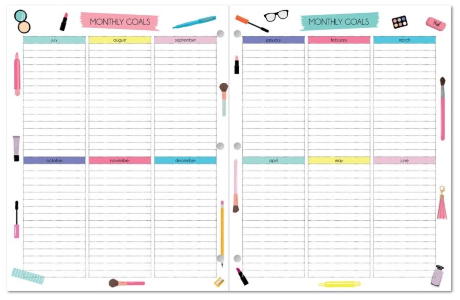 slide 2 of 3, Office Depot Monthly Academic Planner, 8-1/4'' X 10-3/4'', Makeup, July 2020 To June 2021, Ay20Mkupspl003, 1 ct